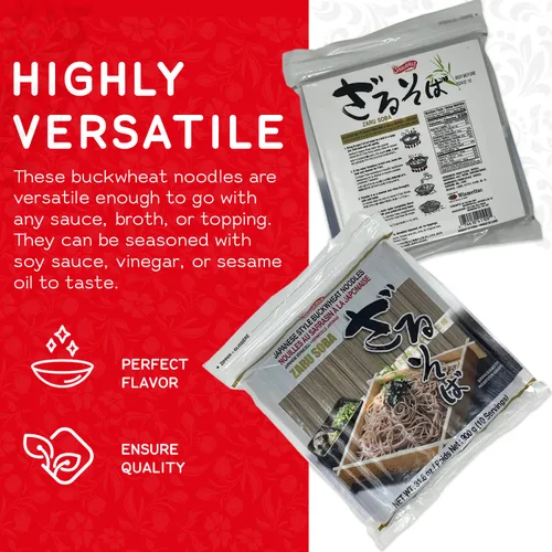 Vista 3 de Shirakiku Fideos Zaru Soba Fideos instantáneos secos estilo japonés con sabor a trigo sarraceno Contiene harina de trigo Bajo en calorías