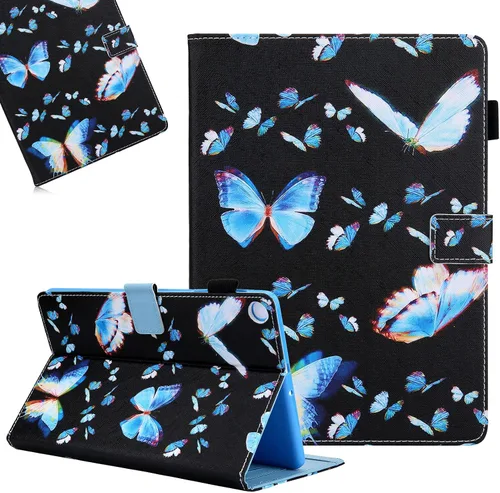Vista 8 de LCHDA Funda para Samsung Galaxy Tab A8 10.5 2021 (SM-X200 / SM-X205), soporte delgado con tapa para folio, cubierta pintada inteligente, piel