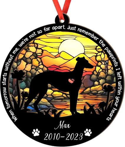 Vista 15 de Adorno personalizado para atrapasoles de sabueso afgano, adorno de Navidad de sabueso afgano – Regalo para perro amante, sabueso afgano