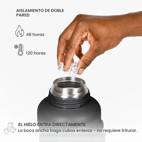 Vista 3 de Manna Titan - Jarra de acero inoxidable con aislamiento al vacío, 4 litros, recubrimiento en polvo negro