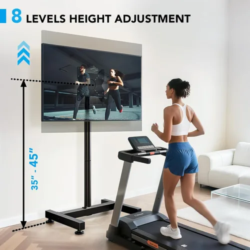 Vista 2 de AX WABER Soporte de Piso para TV para Pantallas de 13-50 Pulgadas Soporta hasta 77lbs, Soporte de Piso para Monitor Ajustable en Altura