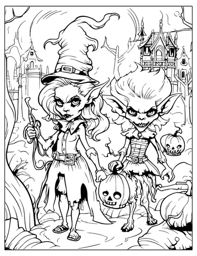 Vista 10 de Halloween Coloring Book For Adults with Spooky Holiday Designs
