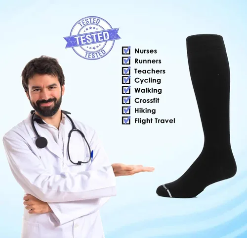 Vista 3 de Dr. Motion 4 pares de calcetines de compresión graduados para hombre