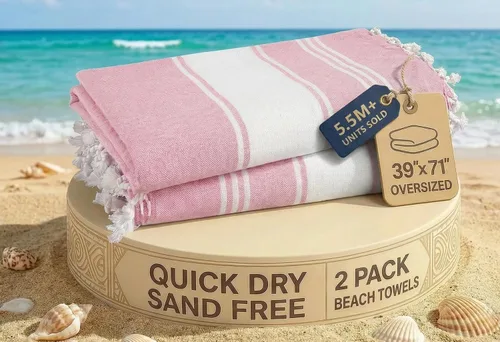 Vista 84 de LANE LINEN - Paquete de 4 toallas de playa de gran tamaño, toalla de piscina prelavada, extragrande, de secado rápido y sin arena, toalla de viaje