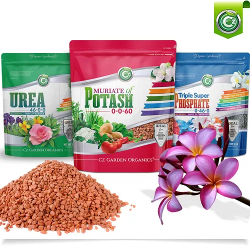 Vista 3 de Muriate de potasa 0-0-60 fertilizante fabricado en EE. UU. - MOP alimento potásico para plantas y jardines de flores – ¡Promueve grandes flores!