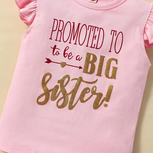 Vista 3 de CBNRLOPOP Toddler Kids Baby AnnouncementPromoted to Big Sister Outfits Long Sleeve T-Shirt Tank Top Dot Mesh Tutu Skirt