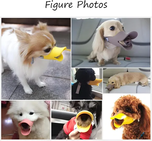 Vista 5 de Boca con Forma de Pato Anti Mordidas de Nacoco, Coberturas de Boca para Perro, Equipo de Máscaras para Hocico de Mascotas, Material de Silicona