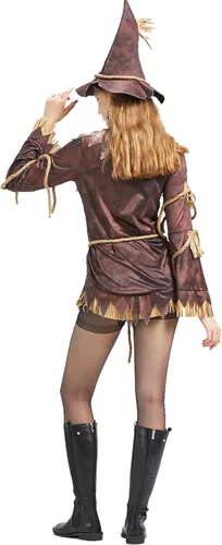 Vista 4 de SpringFlower Disfraz de Halloween para mujer, disfraz de espantapájaros para mujeres adultas