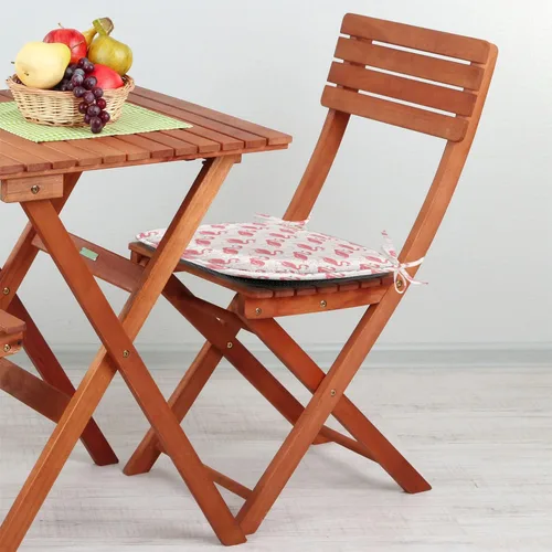 Vista 3 de Ambesonne Flamingo - Cojín de asiento para silla, diseño de fantasía exótica con elementos de vida silvestre hawaiana en colores pastel, acolchado