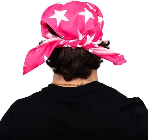 Vista 4 de Bandana para disfraz con estampado de estrellas de Macho Man
