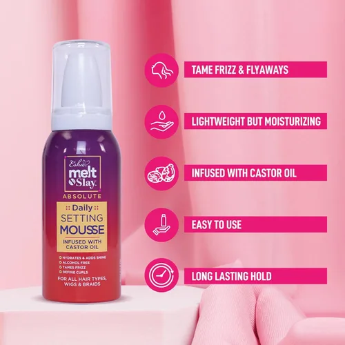 Vista 4 de Esha Melt N Slay - Mousse para el cabello (2.7 onzas líquidas)