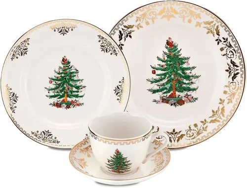 Vista 5 de Soporte para pastel dorado para árbol de Navidad