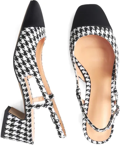 Vista 3 de Eldof Zapatos de tacón de bloque para mujer, tacones cuadrados con correa ajustable, zapatos de vestir de tacón bajo para mujer, boda, fiesta