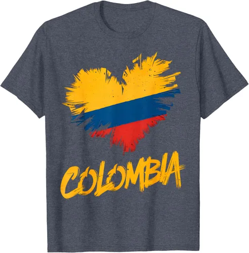 Vista 73 de Camiseta con la bandera del corazón de Colombia