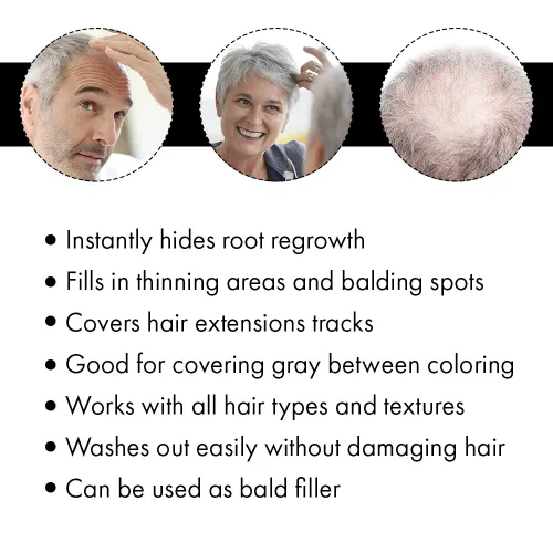 Vista 4 de Jerome Russell espesante de color para cabello. Adelgazamiento del cabello, Paquete de 1, Plateado gris
