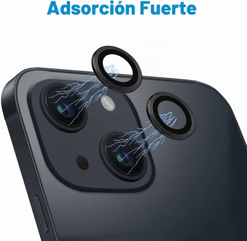 Vista 3 de Protector de Lente de Cámara para iPhone 13 Mini/iPhone 13, Vidrio Templado 9H Anti-Rayones Protector de Pantalla de Cámara de Metal a Prueba