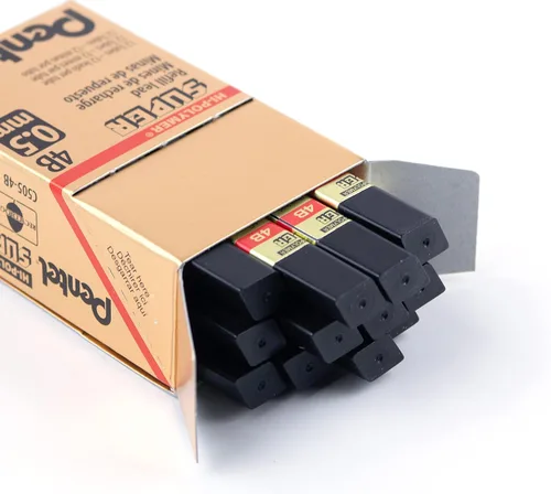 Vista 2 de Pentel Super Hi-Polymer - Recambio de plomo, 0.020 in, fino, 4B, 144 piezas de plomo (C505-4B)