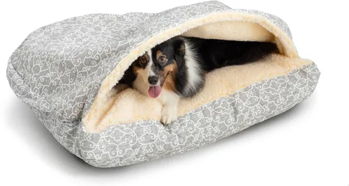 Vista 17 de Snoozer Pet Products Cama de lujo para perros estilo cueva rectangular con microserraje, pequeña, antracita