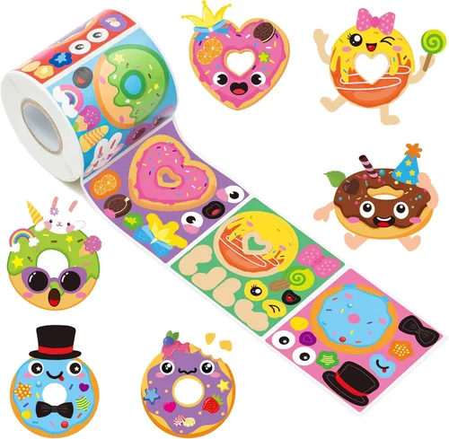Vista 7 de Haooryx Fall Pumpkin Stickers Roll, 300 Pcs Make Your Own Halloween Pumpkin