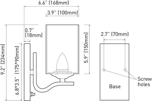 Vista 5 de Dream lighting Lámpara de pared LED interior de RV de 12 voltios CC con aplique de vidrio tintado, accesorio de luz de comedor de RV para cocina