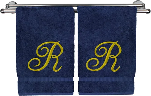 Vista 8 de Toalla de mano con monograma, regalo personalizado, 16 x 30 pulgadas, extra absorbente, 100% algodón turco, acabado de rizo suave, para baño, cocina
