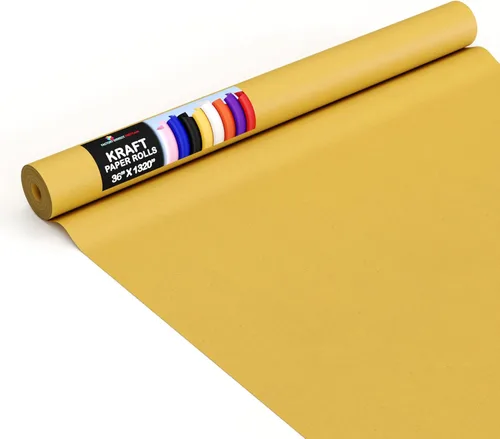 Vista 29 de Crown Display Rollo de papel kraft negro de 17.75 x 1320 pulgadas (110 pies), papel de regalo kraft perfecto como papel de envío, rollo de papel