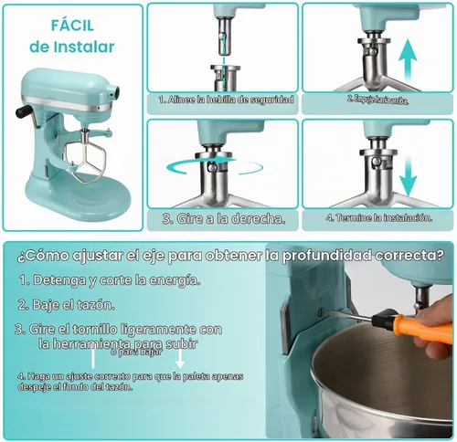 Vista 6 de Batidor plano de acero inoxidable para mezclador KitchenAid de 5 a 6