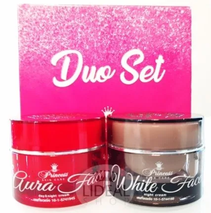 Vista 3 de Nuevo set de regalo de crema facial blanca Skincare Princess completa, crema de aura y cara de bebé por jawnoy