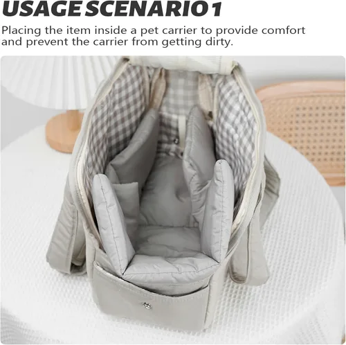 Vista 6 de Accesorios para mascotas, bolsa para mascotas, cama para mascotas, tapete para dormir para perros, colchón transpirable y cálido para perros Gris