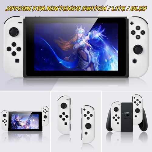 Vista 3 de Controladores inalámbricos JoyCon para Nintendo Switch, LR Joycons Joypad con doble vibraciónjoystickgatillo Compale con Nintendo SwitchLITE