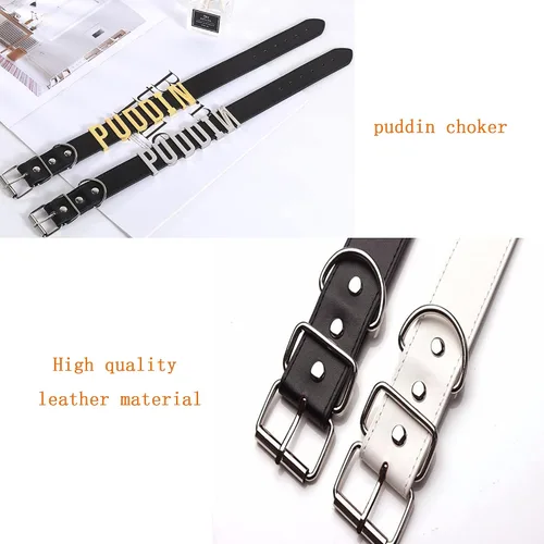 Vista 6 de LAKIYOYO Puddin Choker Necklace Rivets bracelet for Women Leather Choker Necklace for Women Halloween Cosplay Costume Jewelry Set