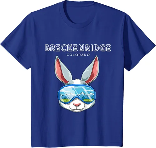 Vista 50 de Breckenridge Colorado USA - Camiseta de esquí y snowboard de conejo, Negro, S