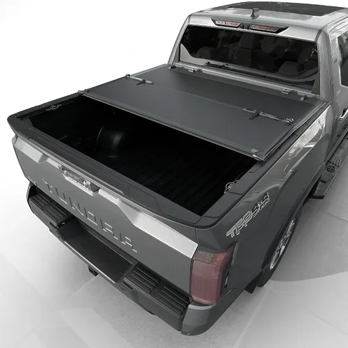 Vista 2 de Tutel - Funda para cama de camioneta de perfil bajo con caparazón duro plegable Se adapta a Toyota Tundra 2022-2026 Cama de 5'6'' (66.7')