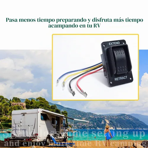 Vista 6 de 387874 Interruptor estabilizador de potencia con reemplazo de arnés para componentes de remolque Lippert 12V Extender Retract para gatos
