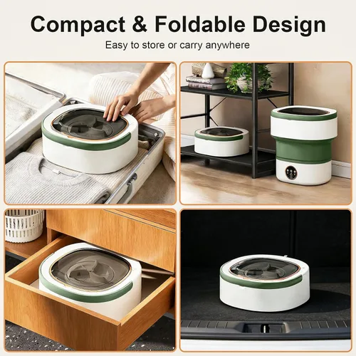 Vista 4 de Lavadora portátil – Mini lavadora plegable de 22 litros con cesta giratoria, 3 modos de limpieza y limpieza profunda para ropa pequeña, lavandería