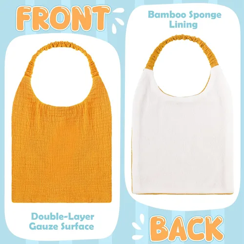 Vista 3 de Shyyween 8 Pack Muslin Bibs Elastic Band Adjustable Bandana Drool Bibs Double Gauze Cotton Pullover for Teething Drooling