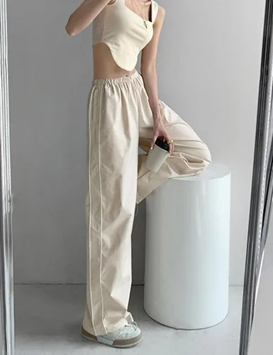 Vista 7 de Athlisan Pantalones de paracaídas para mujer Y2K de pierna ancha para mujer