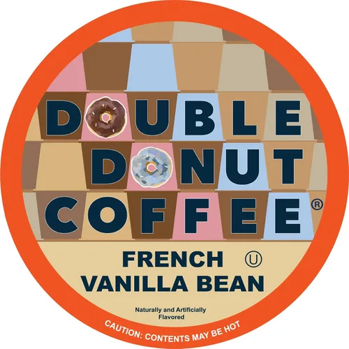 Vista 132 de Double Donut Coffee Cápsulas de Café Half Caff, Cápsulas de Café de Media Cafeína de Porción Individual para Cafeteras Keurig K Cup, Tostado Medio