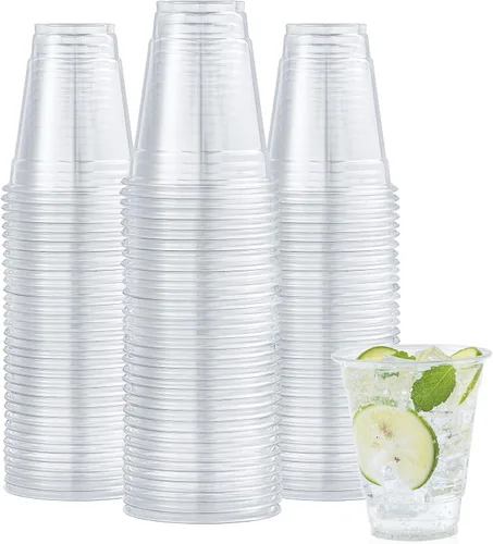 Vista 10 de Turbo Bee Paquete de 100 vasos de plástico transparente de 16 onzas, vasos desechables de plástico de cristal para fiesta para café helado, batido