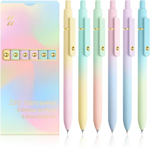 Vista 12 de YOXMJDB Bolígrafos de gel, 10 piezas de 0.5 mm de punta fina, bolígrafos de escritura suave de alta gama, bolígrafos de tinta negra para diario