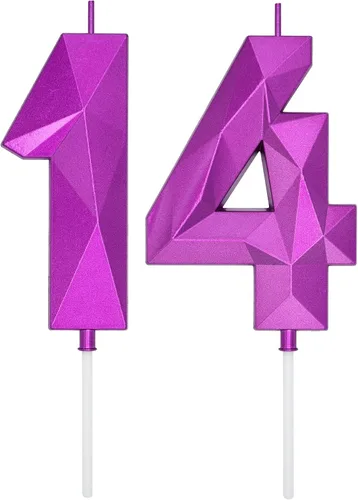 Vista 215 de DERVENTA Vela Grande de Cumpleaños Número 3D Verde Luminoso de 3.7 Pulgadas Celebración de Fiesta Aniversario Decoración Adorno para Pastel 1 Pieza