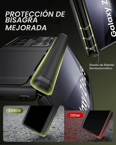 Vista 5 de Funda para Samsung Galaxy Z Fold 5 con tarjetero y cubierta para cámara deslizante, protector de pantalla integrado y protección de bisagra, funda