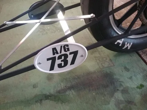 Vista 5 de Etiqueta engomada de vinilo con nombre de número de carreras Placa de bici de cross BMX Motocross Car Truck BMX