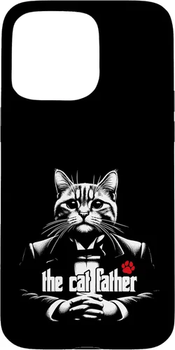 Vista 31 de The Catfather Fathersday Funny Gifts Best Birthday Cat Dad Case for iPhone 16
