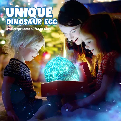 Vista 4 de Luz nocturna de huevo de dinosaurio para niños, juguetes sensoriales para niños de 3 a 12 años, 6, 7, 8, 9, 10, proyector de luz nocturna, regalos