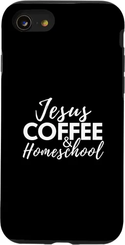 Vista 18 de Jesus Coffee and Homeschool Christian Family Faith Coffee Case for iPhone 17