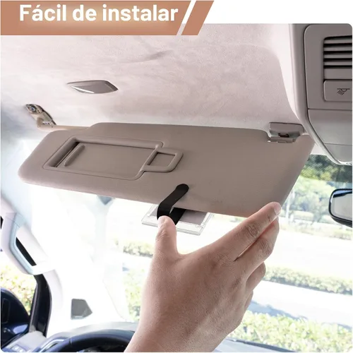 Vista 5 de Yuoyar 4 soportes magnéticos para fotos de automóvil para visera, soporte para fotos de automóvil con clips para una fácil visualización, marco