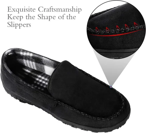 Vista 2 de shoeslocker Zapatillas para hombre de microgamuza mocasín de espuma viscoelástica para casa