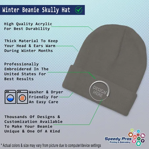 Vista 21 de Gorro de invierno para hombres y mujeres, gorro de acrílico con texto personalizado personalizado