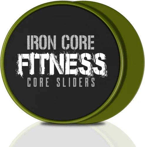 Vista 9 de Iron Core Fitness 2 discos deslizantes de doble cara, deslizadores de núcleo Ultimate Core Ab Fitness Trainer. Equipo de entrenamiento abdominal